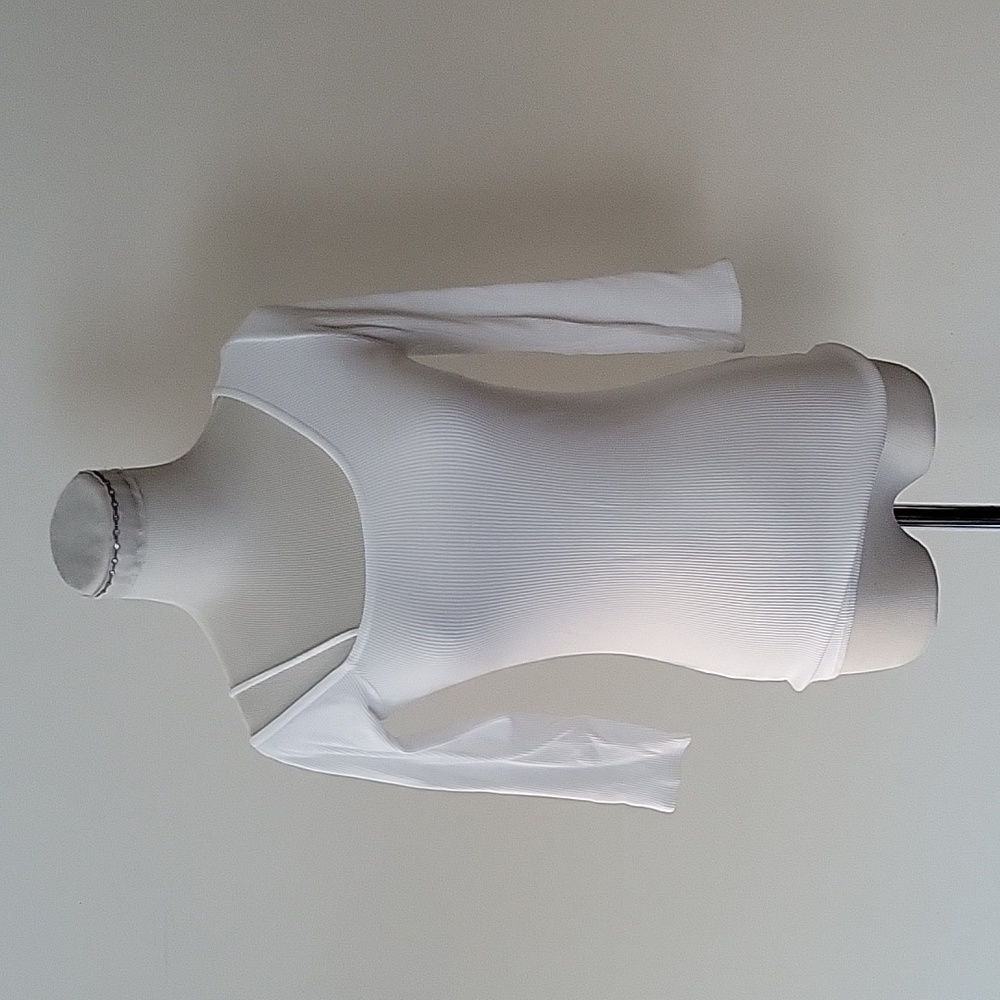THEORY Assymetrical White Fitted Top